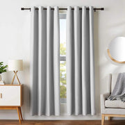 BLACKOUT ROOM DARKENING 8 GROMMET CURTAIN FOR LIVING ROOM/BEDROOM-1 PANEL-SILVER-140*260-www.manzzeli.com (7613322854639)
