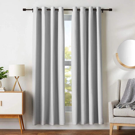 BLACKOUT ROOM DARKENING 8 GROMMET CURTAIN FOR LIVING ROOM/BEDROOM-1 PANEL-SILVER-270*260-www.manzzeli.com (7613197648111)