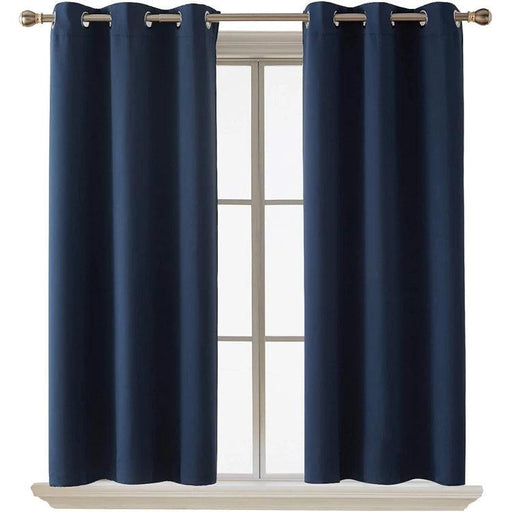 CARTELA THERMAL INSULATED BLACKOUT ROOM DARKENING 8 GROMMET CURTAINS FOR LIVING ROOM/BEDROOM (1 PANELS, W140 X L260,BLACK-www.manzzeli.com (7609352650991)