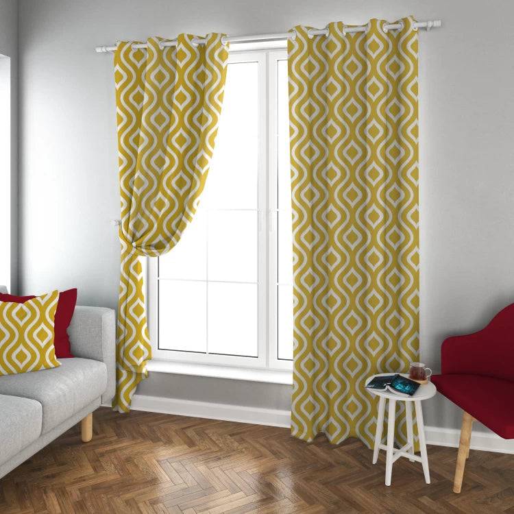 CURTAIN PRINT MUSTARD-1 PANEL-130*260-www.manzzeli.com (7613174612207)
