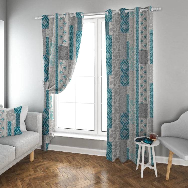 CURTAIN PRINT TURQUOISE-1 PANEL -130*260 -CURTAIN-PR1253C-260-www.manzzeli.com (7613362045167)