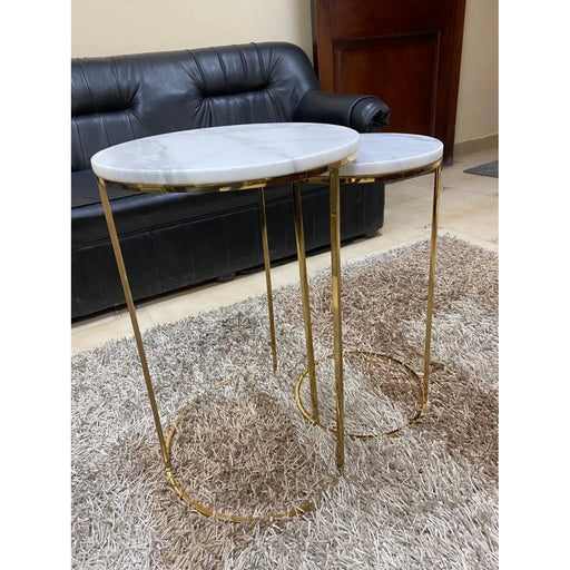 NICKOLS 2 PIECES SIDE TABLE GOLD-www.manzzeli.com
