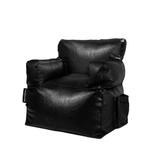 Royal Leather Beanbag Chair-BGL001BK-www.manzzeli.com